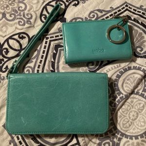 Hobo international Tiffany blue leather SLG lot 2